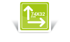 Standard 74 x 32 mm or 4 DIN modules format